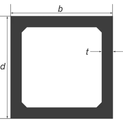 20 x 20 x 2.0 square hollow section S235