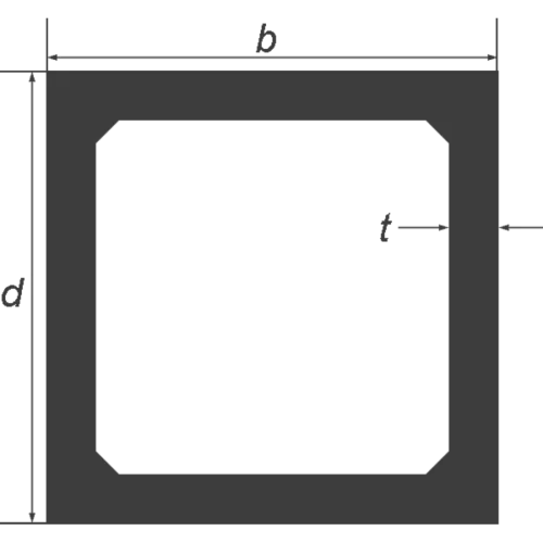 50 x 50 x 2.0 square hollow section S235