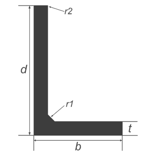 50 x 40 x 5 mild steel unequal angle S275